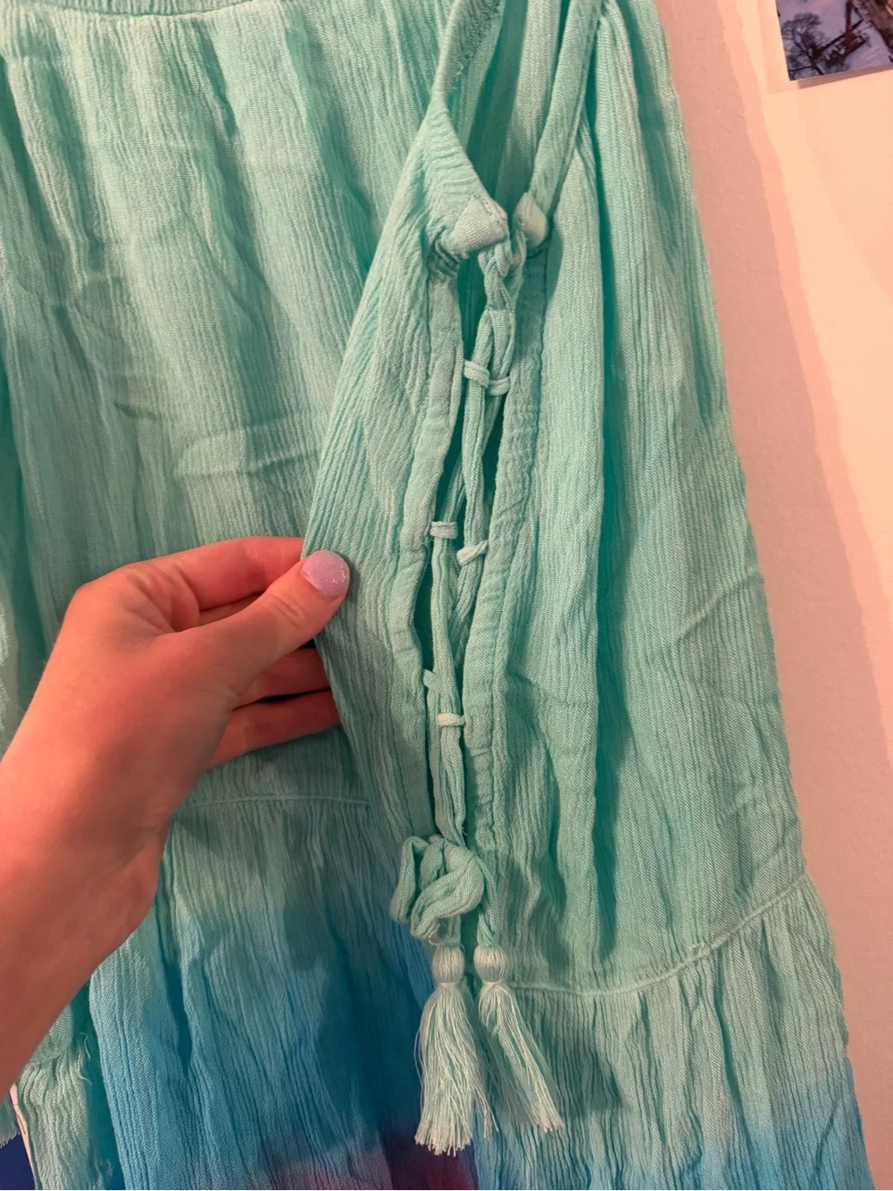 Justice Sleeveless Ombre Coverup with Pom Pom decals
